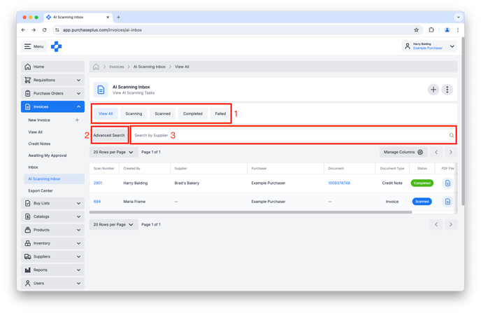 AI Scanner quick navigation features