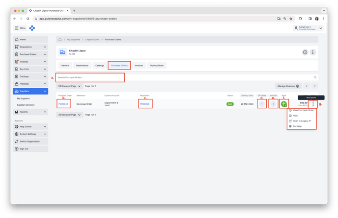 View Purchase Orders related to Supplier