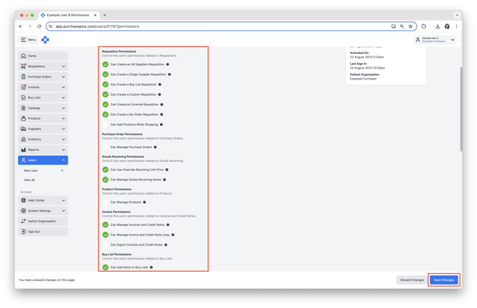 Set Permissions individually