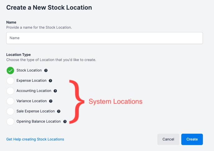 Create a new location form