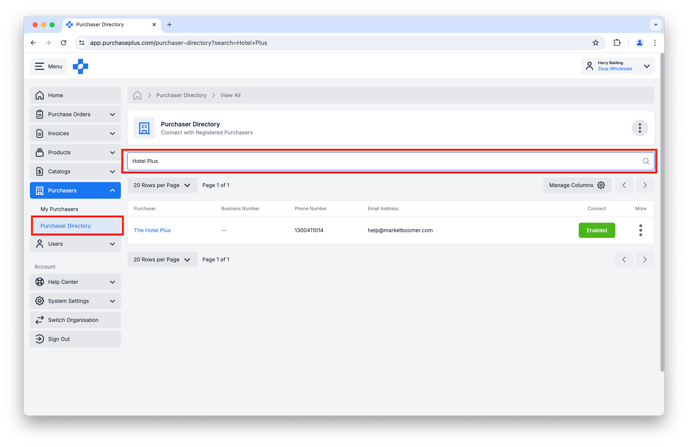 Search Purchaser Directory as a Supplier